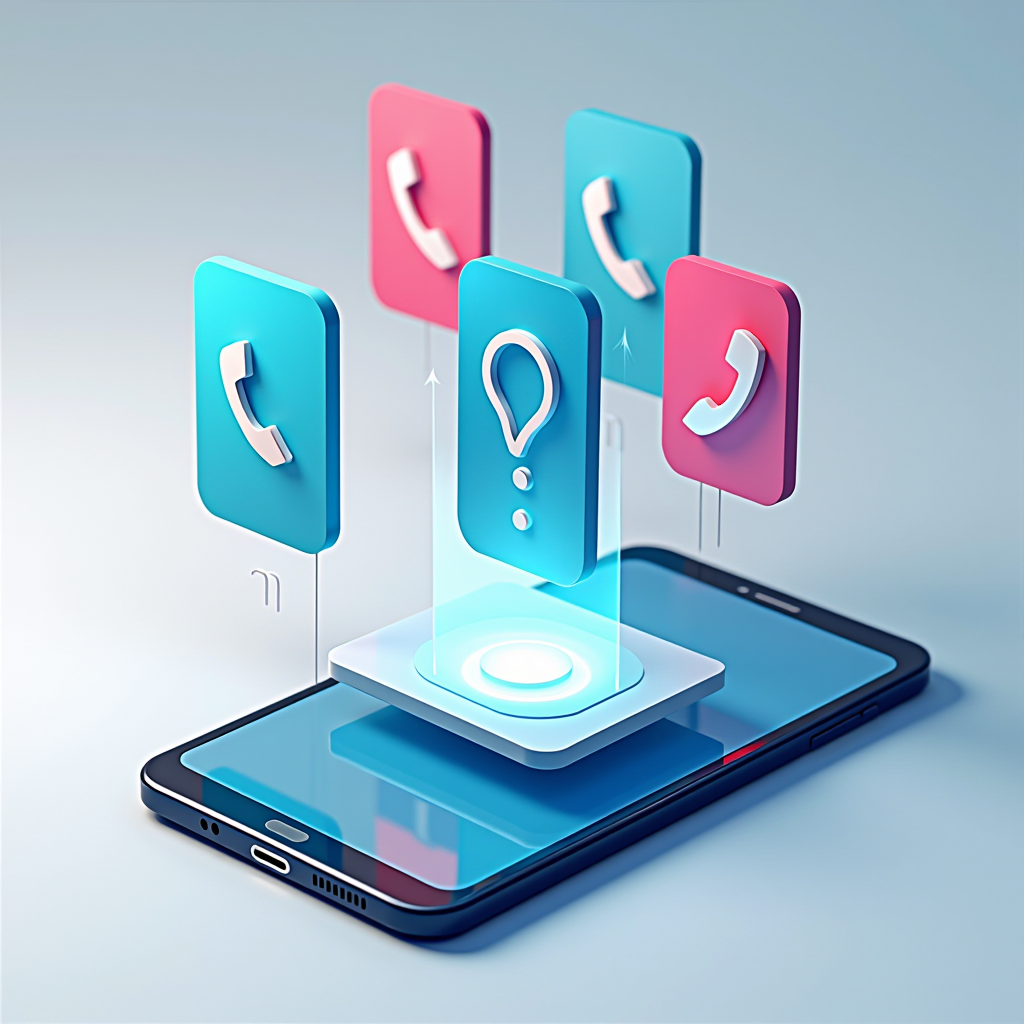 Ilustración de paquetes combinados mostrando un smartphone con iconos de datos móviles y llamadas telefónicas, representando la combinación de servicios de internet y minutos de voz en un solo plan